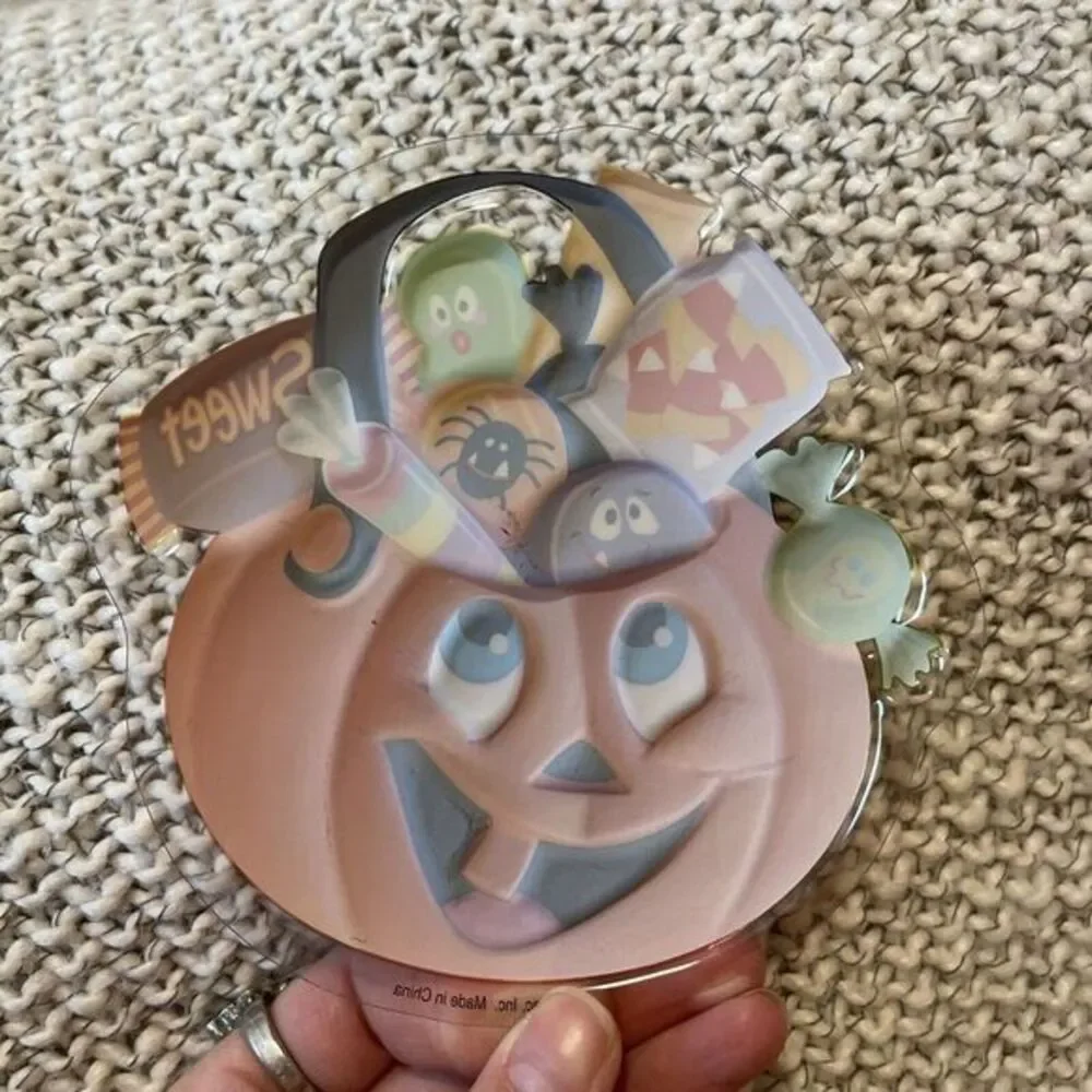 Vintage 3D‎ Candy Bucket Jackolantern Pail JOL Halloween Cake Topper Decor